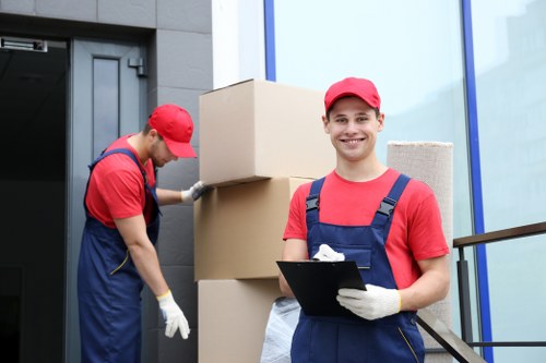 London house removal service with van and moving equipment