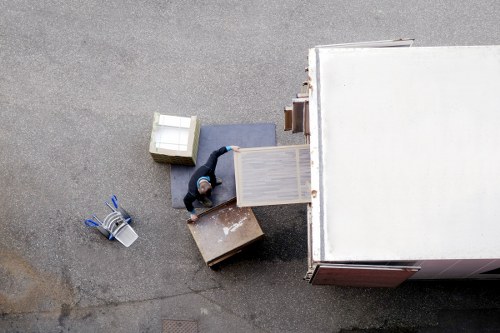 London moving van service handling packed boxes with care