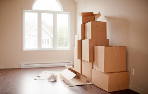 A moving van packed securely with stacked household goods
